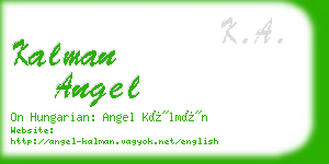 kalman angel business card